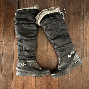 NWOT Michael KORS black knee high snow boots